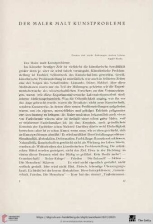 Der Maler malt Kunstprobleme