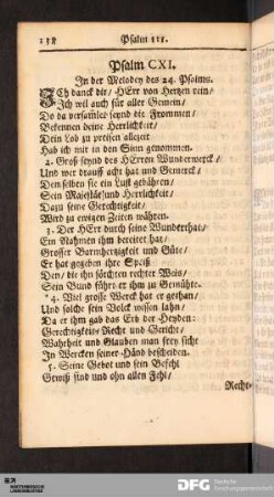 Psalm CXI, CXII, CXIV, CXV, CXVI, CXVIII, CXIX