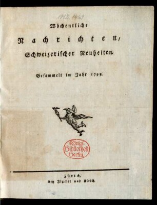 1799: Wöchentliche Nachrichten, Schweizerischer Neuheiten