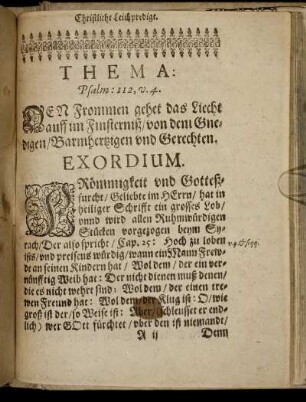 Thema:; Exordium.; Prima Pars.; Secunda Pars.; Transitio Ad Commendationem Defuncti.