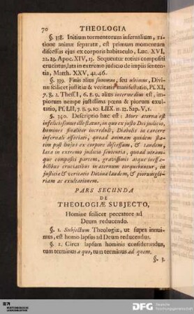 Pars Secunda De Theologiæ Subjecto