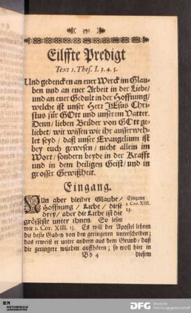 Eilffte Predigt