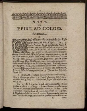 Notae In Epist. Ad Coloss. Prooemium