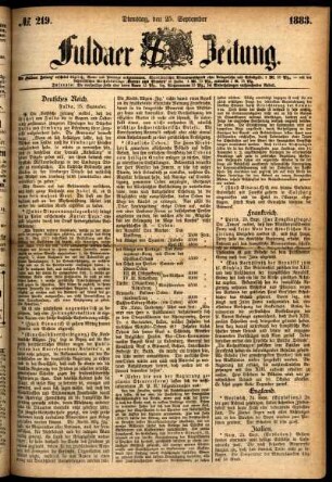 Ausgabe vom Dienstag, den 25. September 1883.