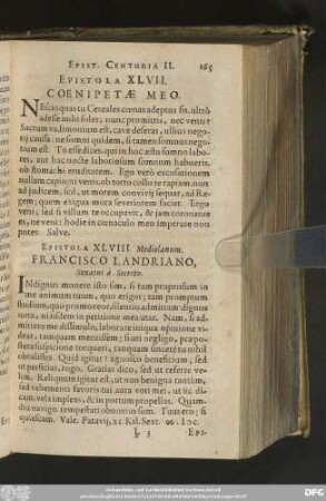 Epistola XLVII. Coenipetae Meo.