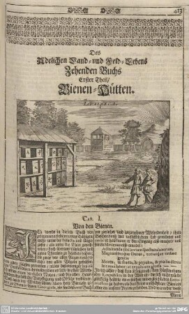 Des Adelichen Land- und Feld-Lebens Zehenden Buchs Erster Theil/Bienen-Hütten.