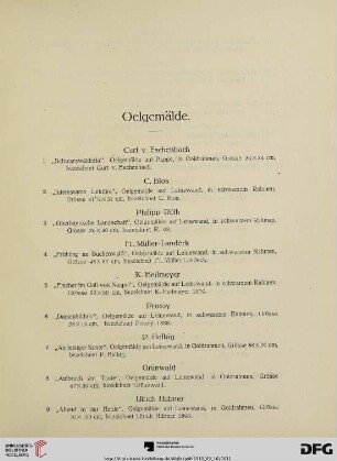 Oelgemälde (Nr. 1-125)