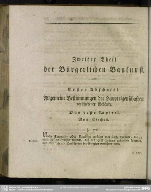 Zweiter Theil der Bürgerlichen Baukunst