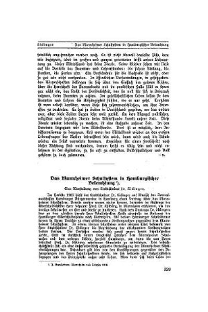 Das Mannheimer Schulsystem in hamburgischer Beleuchtung