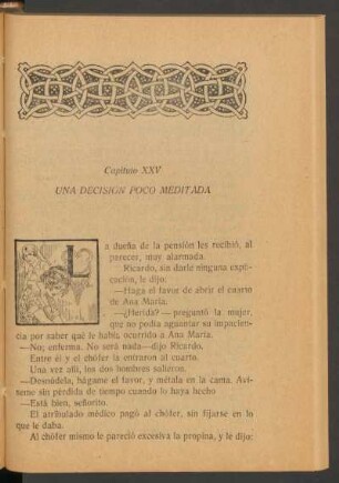 Capítulo XXV - Una decisión poco meditada