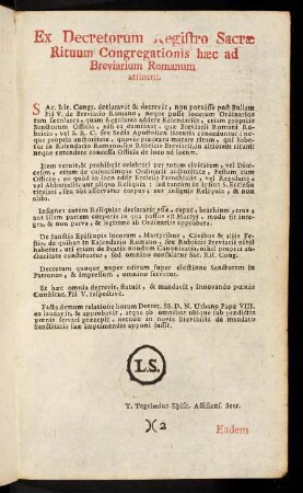 2r-10v, Ex Decretorum Registro Sacræ...-Absolutiones et Benedictiones...