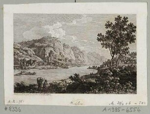 Stadt Wehlen in der Sächsischen Schweiz, Blick vom linken Elbufer nach Nordosten