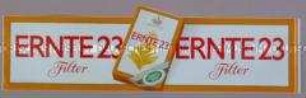 Werbeaufkleber für "Ernte 23"-Zigaretten
