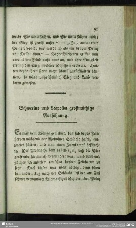 Schwerins und Leopolds großmüthige Auslöhnung