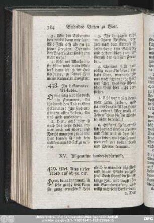 XV. Allgemeine Landesbedürfnisse.