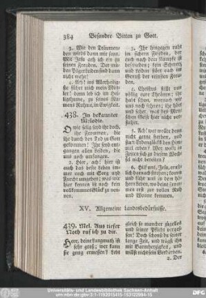 XV. Allgemeine Landesbedürfnisse.