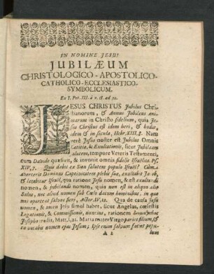 Jubilaeum Christologico-apostolico-Catholico-Ecclesiastico-Symbolicum.
