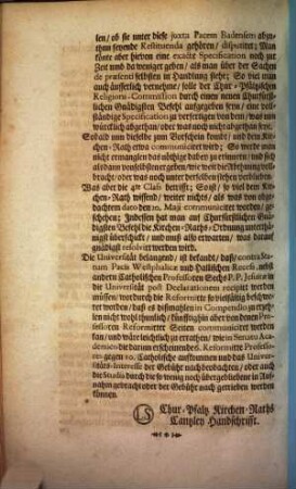 Lit. O. Extractus Kirchen-Raths-Protocolli, de dato 5. Janurarii 1722.