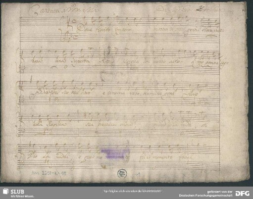 Dove fiorito impero - Mus.2398-K-15 : S, bc; LorH 158