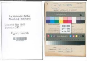 Entnazifizierung Heinrich Eggert , geb. 25.07.1911 (Tierarzt)