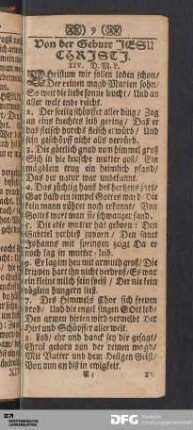 Von der Geburt Jesu Christi.