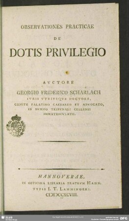 Observationes Practicae De Dotis Privilegio
