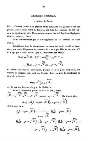 Chapitre huitième. Fonctions de Jacobi.