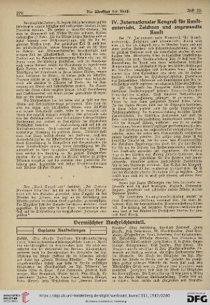 IV. Internationaler Kongress für Kunstunterricht, Zeichnen und angewandte Kunst