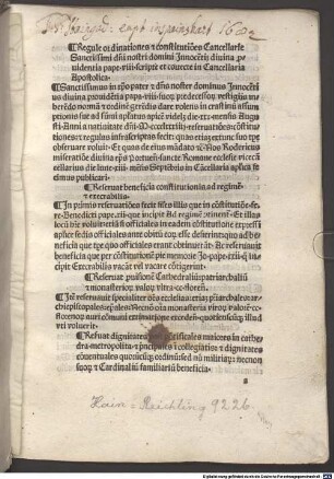 Regulae cancellariae apostolicae : Rom, 1489.03.28