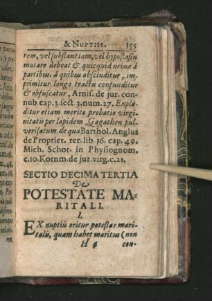 Sectio Decima Tertia De Potestate Maritali.