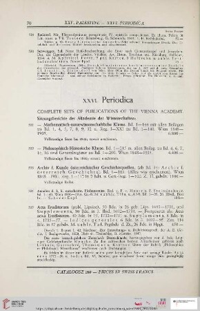 XXVI. Periodica (Nr. 531 - 545)