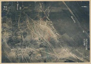 Foto der Stellungen westlich von Beaurieux beim "Kanonenberg" (Luftbild)