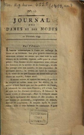 Journal des dames et des modes. 1799,7