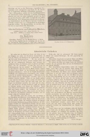 Villa des Freiherrn von Feilitzsch in München / Alte Bauformen