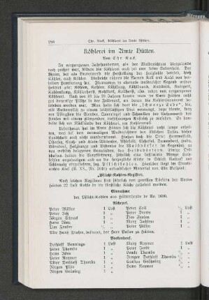 Köhlerei im Amte Hütten.
