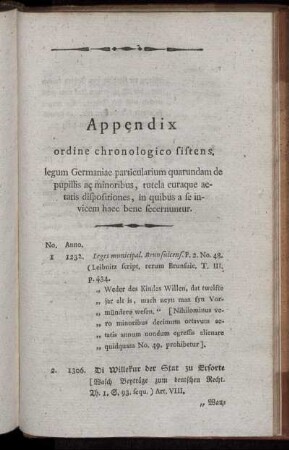 Appendix ordine chronologico sistens.