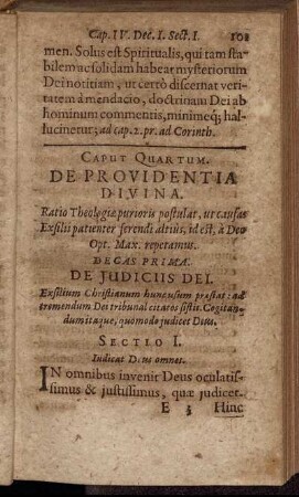 Caput Quartum. De Providentia Divina.