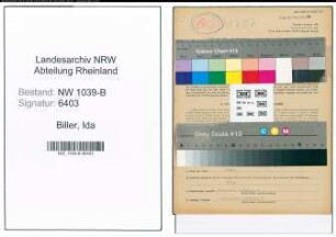 Entnazifizierung Ida Biller , geb. 16.11.1897 (Postbeamtin)