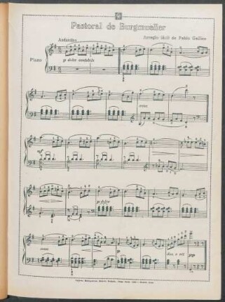 Pastoral de Burgmueller - [Partitura] : Arreglo fácil de Pablo Gallico