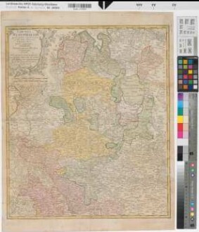 Westfälischer Kreis Circuli Westphaliae quoad partem septentrionalem in suos status ecclesiasticos & seculares divisi tabula geographica 1761 10 dt. Meilen = 10,7 cm 56 x 47 Homanns Erben, Nürnberg B 330/Ba I,9