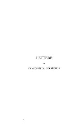 Lettere I - XIX.