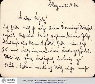 Brief vom 23.09.1906