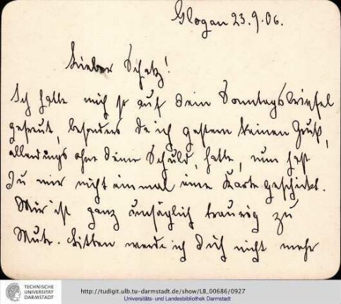 Brief vom 23.09.1906