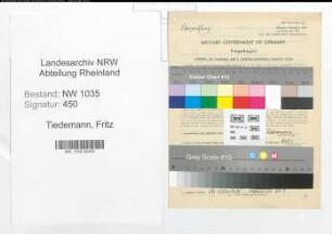 Entnazifizierung Fritz Tiedemann , geb. 26.04.1892 (Steiger)