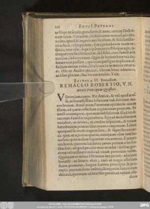 Epistola II. Bruxellam. Remaclo Robertio, V. N. Aerarii Principum Quaestori.