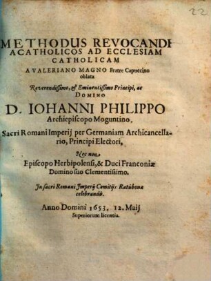 Methodus Revocandi Acatholicos Ad Ecclesiam Catholicam