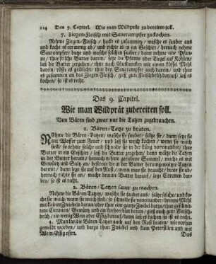 Das 9. Capitel. Wie man Wildprät zubereiten soll.
