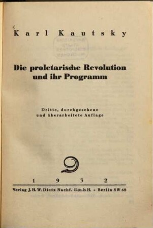 Die proletarische Revolution und ihr Programm
