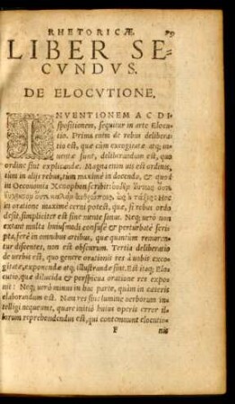 Liber Secundus. De Elocutione.