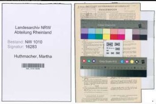 Entnazifizierung Martha Huthmacher , geb. 27.02.1921 (Krankenschwester)
